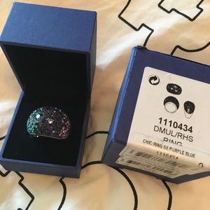 Swarovski Blue and Purple Chic Ring Size 58 (L)